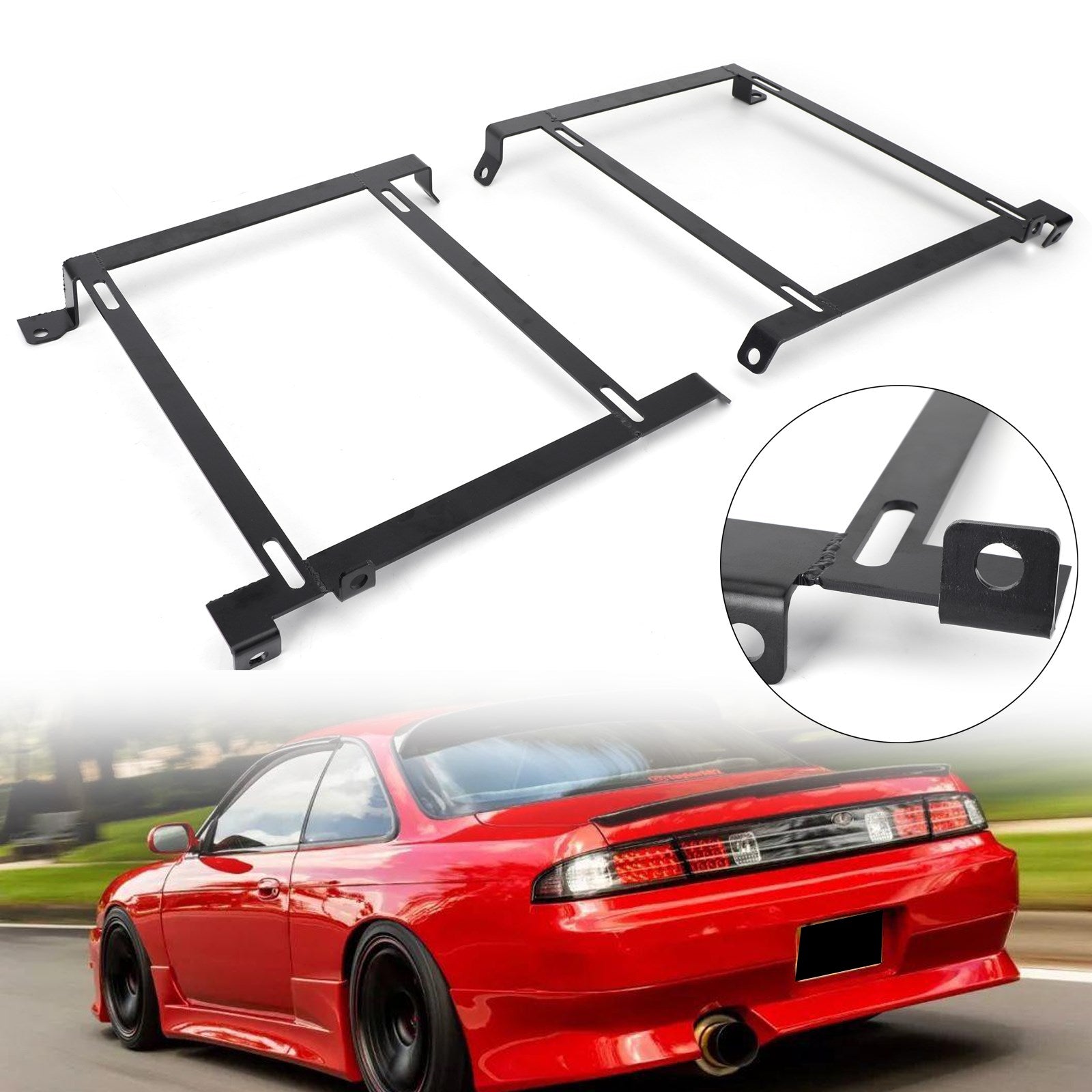 S13 S14 Nissan 240Sx Base de soporte de acero extensible para asiento de carrera/cubo de montaje bajo