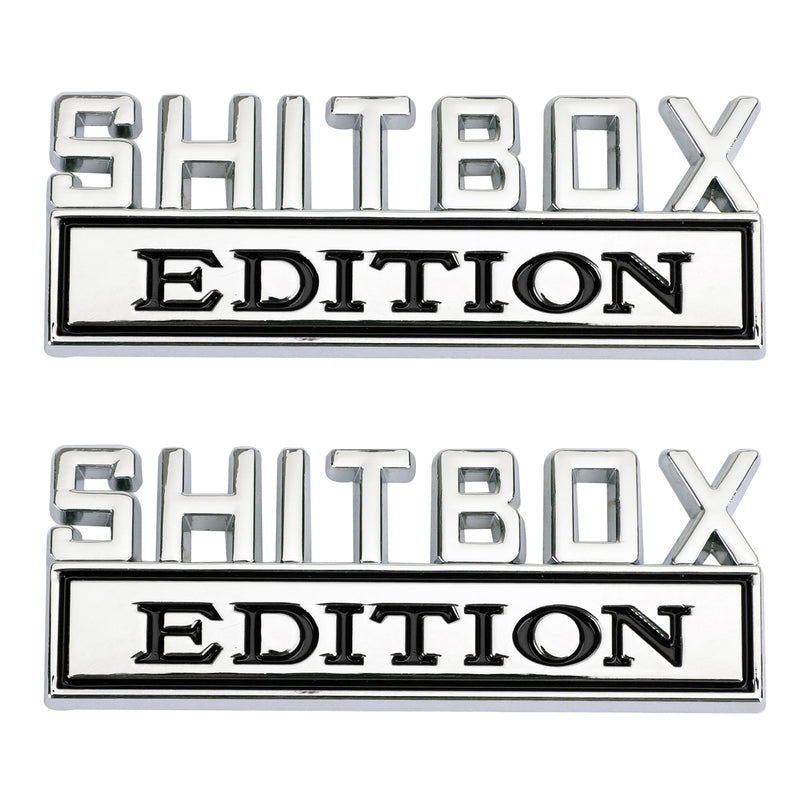 2pc Shitbox Edición Emblema Calcomanía Insignias Pegatinas Para Ford Chevr Coche Camión