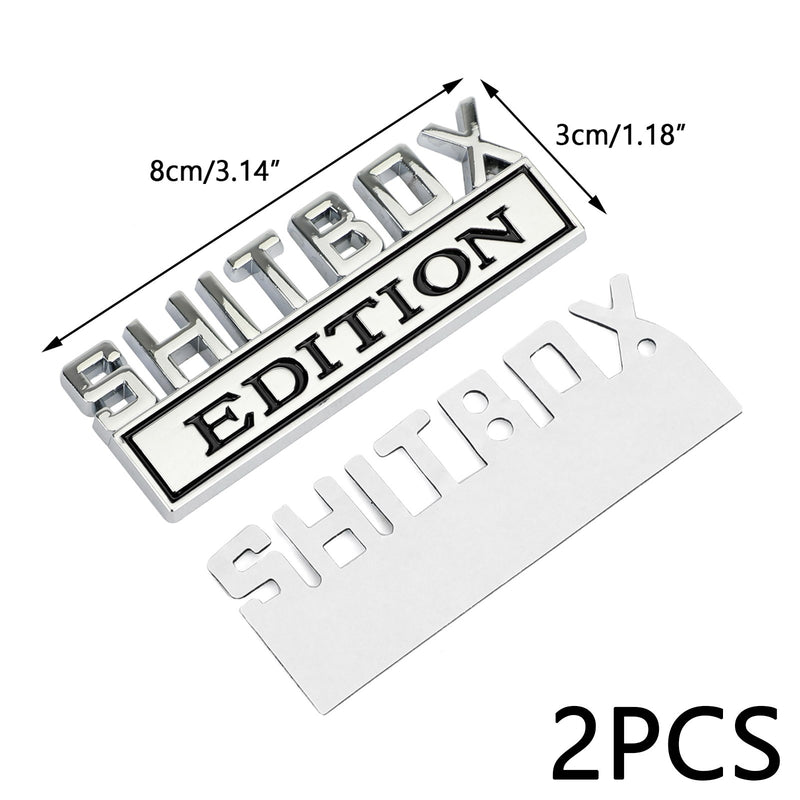 2pc Shitbox Edition Emblem Decal Badges Stickers For Ford Chevr Car Truck