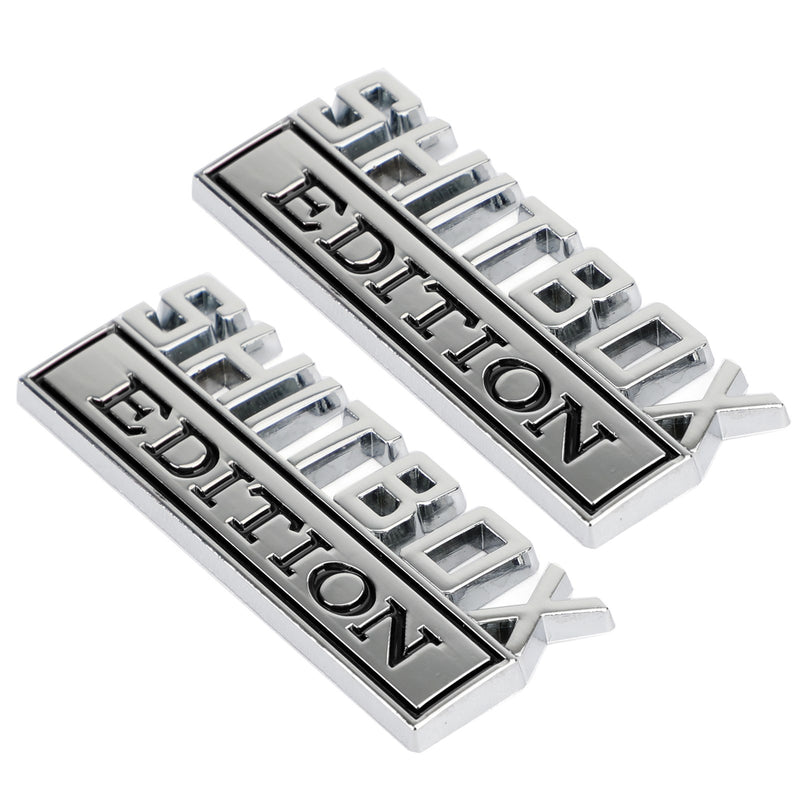 قطعتان من ملصقات شعار Shitbox Edition شعار شارات لشاحنة سيارة Ford Chevr
