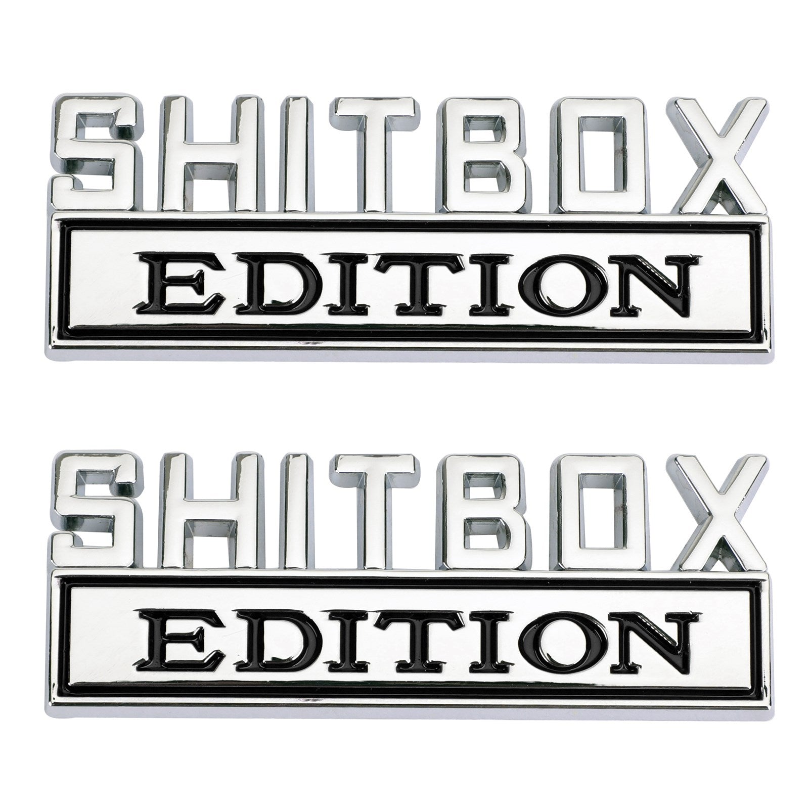 2pc Shitbox Edición Emblema Calcomanía Insignias Pegatinas Para Ford Chevr Coche Camión #B Genérico