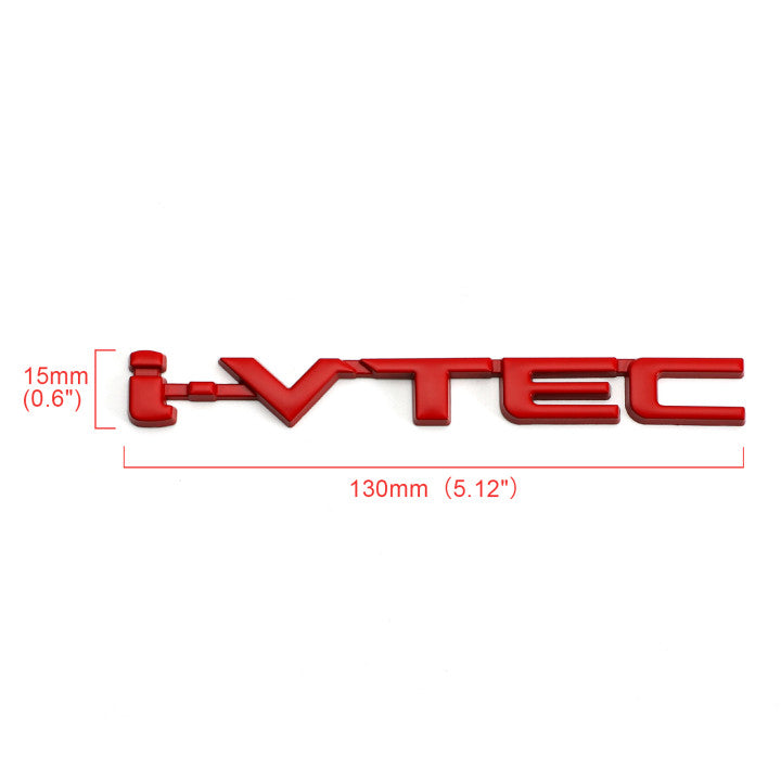 ملصقات معدنية ثلاثية الأبعاد i-VTEC لصندوق السيارة الخلفي Turbo Fender شعار شارة ملصقات فضية عامة