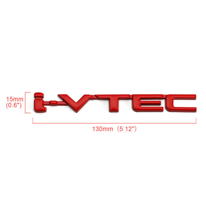 3D Metal i-VTEC Car Trunk Rear Turbo Fender Emblem Badge Decals Stickers Silver Generic