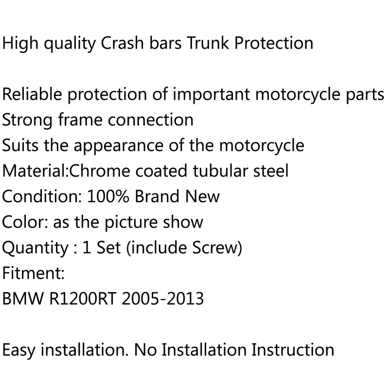 قضبان التصادم حماية صندوق السيارة لسيارة BMW R1200RT R 1200RT 2005-2013 Generic
