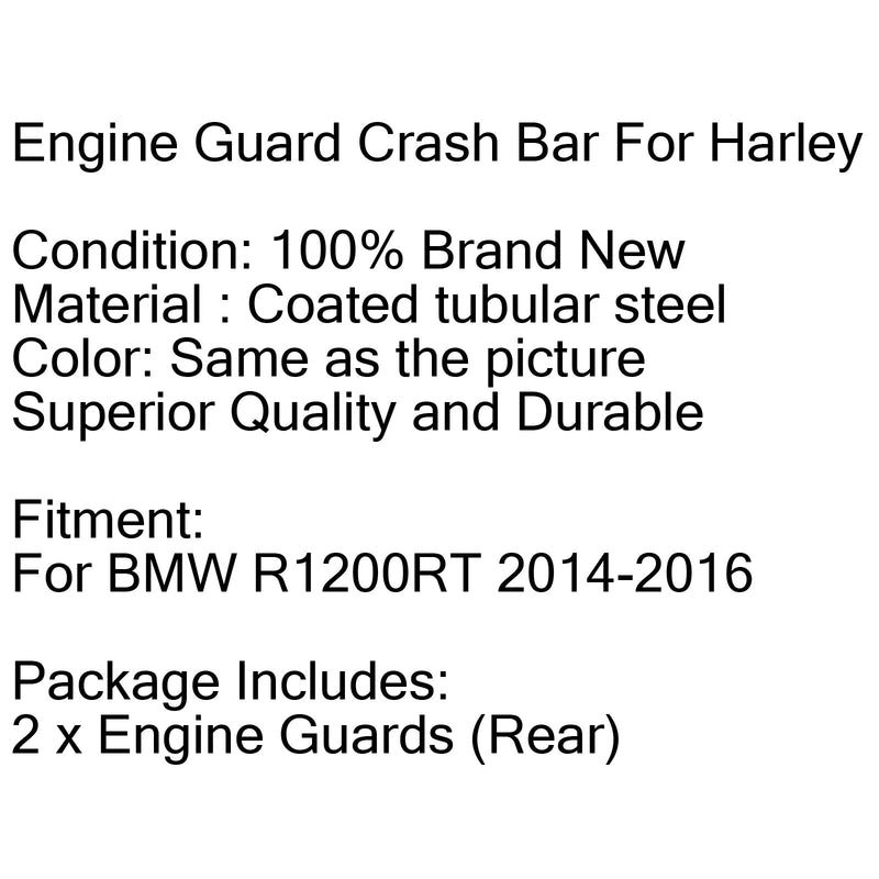 Protector de motor trasero Barras de choque Heed para BMW R 1200 RT R1200RT 2014-2016 Genérico