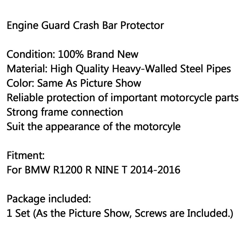 إطار حماية قضبان التصادم العلوي للدراجة النارية BMW R1200R NINE T 2014-2016 عام