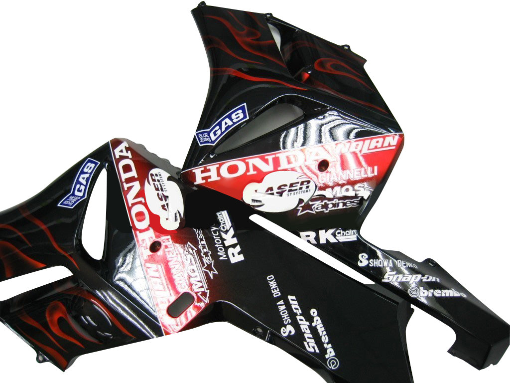 Fairings 2004-2005 Honda CBR 1000 RR Black & Red Flame Shark  Generic