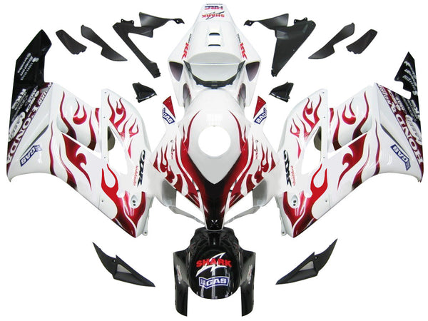 Fairings 2004-2005 Honda CBR 1000 RR White & Red Flame Shark  Generic