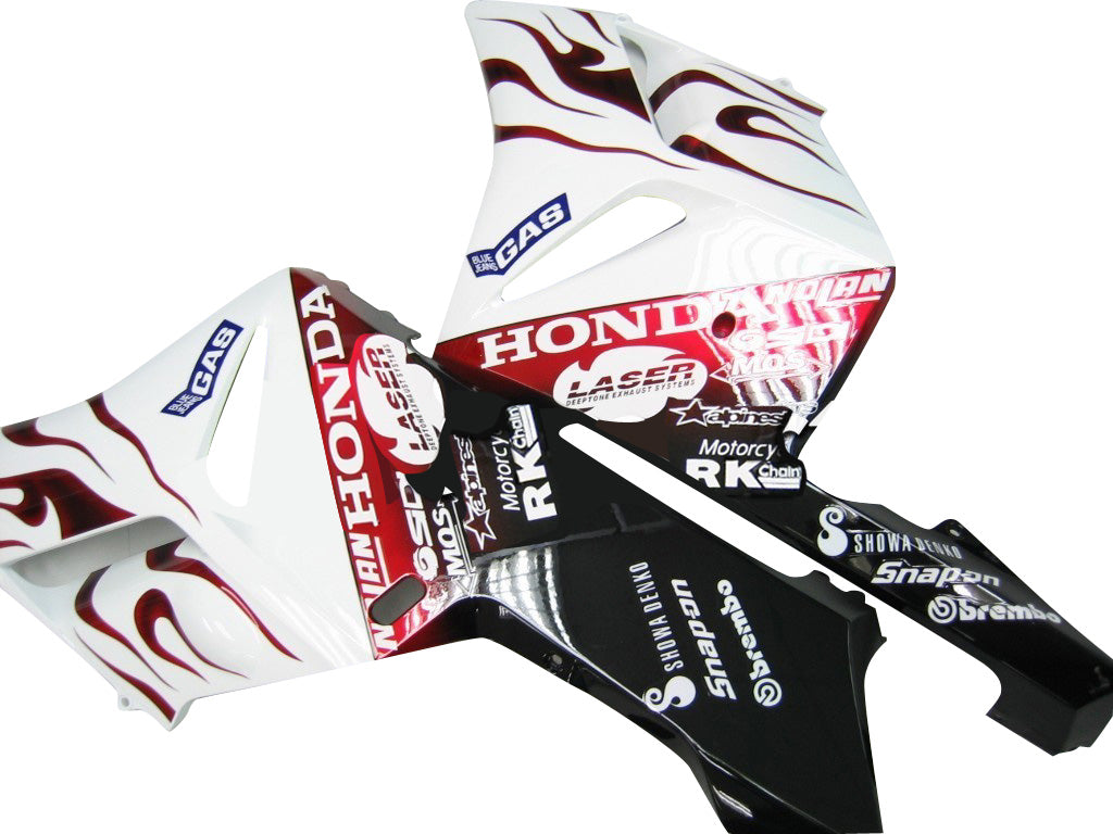 Fairings 2004-2005 Honda CBR 1000 RR أبيض وأحمر لهب القرش عام