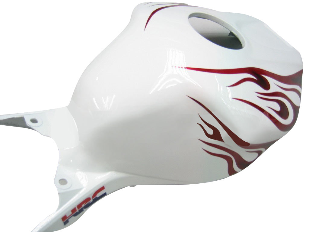 Fairings 2004-2005 Honda CBR 1000 RR أبيض وأحمر لهب القرش عام