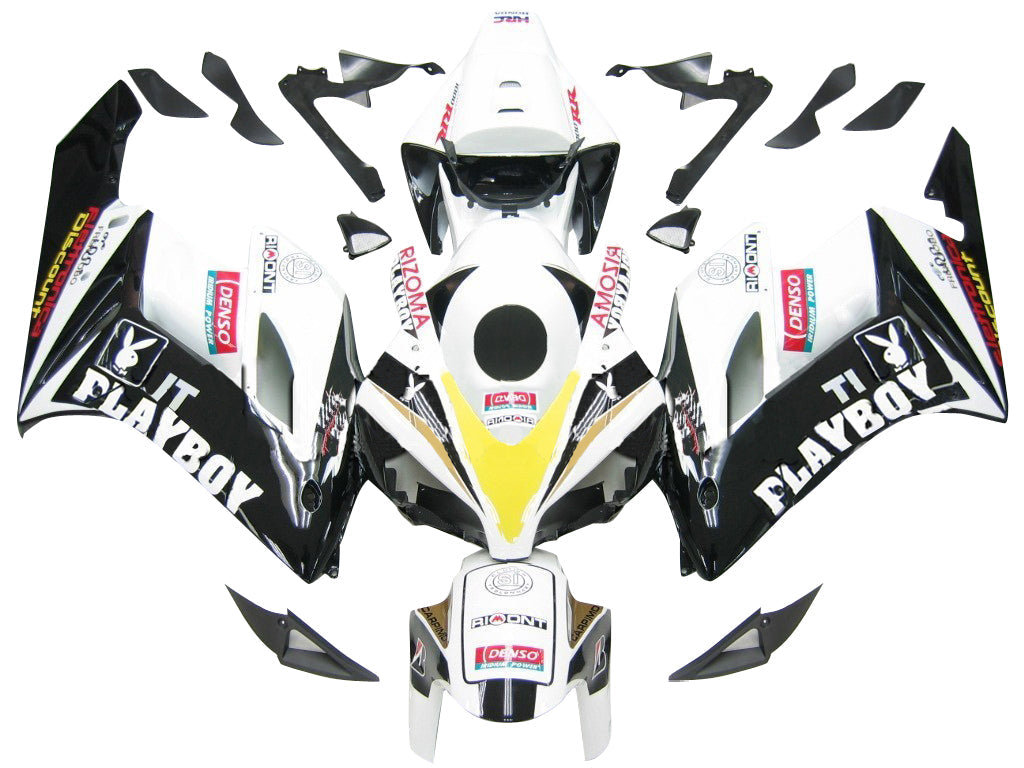 Fairings 2004-2005 Honda CBR 1000 RR أسود أبيض بلاي بوي عام