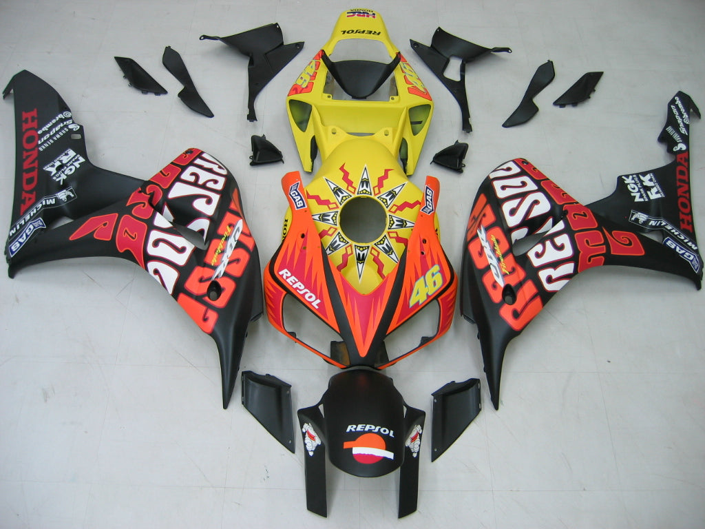 Fairings 2006-2007 Honda CBR 1000 RR أسود أصفر فالنتينو روسي Generic