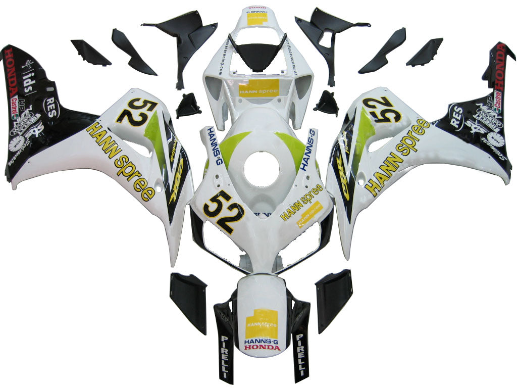 Fairings 2006-2007 Honda CBR 1000 RR أبيض رقم 52 Hannspree Generic