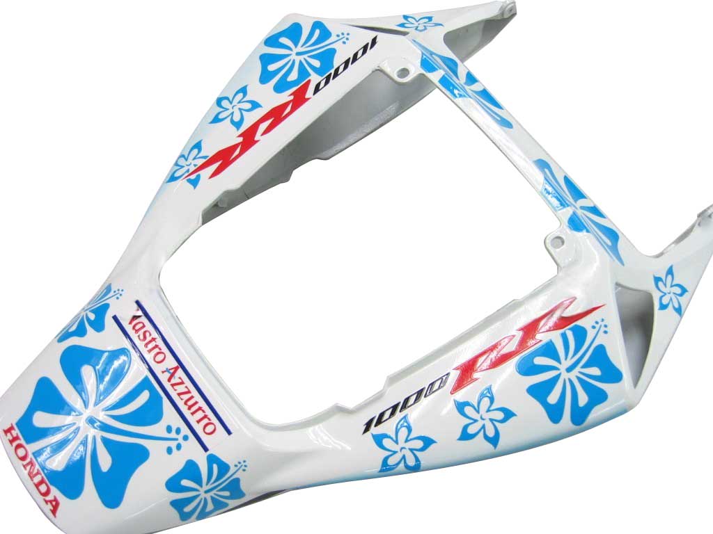 Fairings 2006-2007 Honda CBR 1000 RR White & Blue Floral  Generic