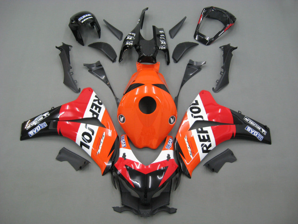 Fairings 2008-2011 Honda CBR 1000 RR Black Orange Repsol  Generic