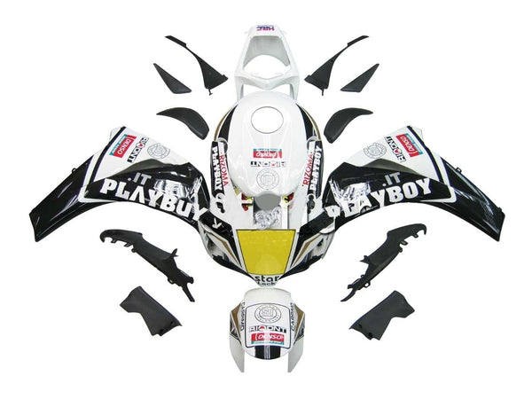Fairings 2008-2011 Honda CBR 1000 RR أسود أبيض بلاي بوي عام