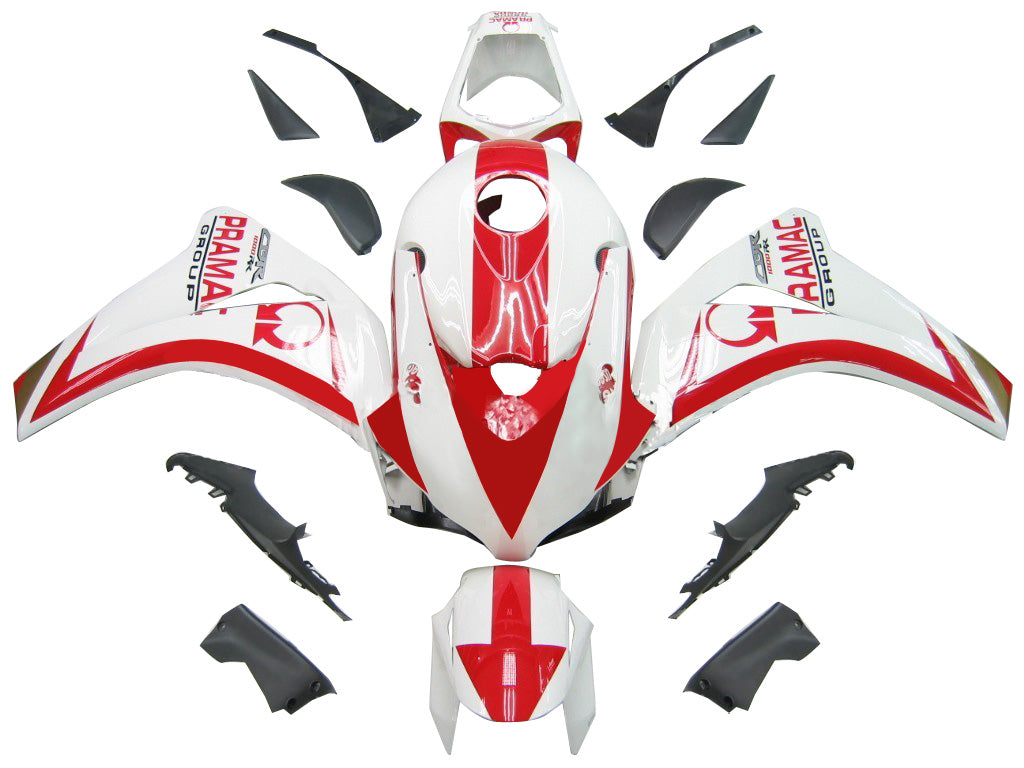 Fairings 2008-2011 Honda CBR 1000 RR أبيض وأحمر براماك عام