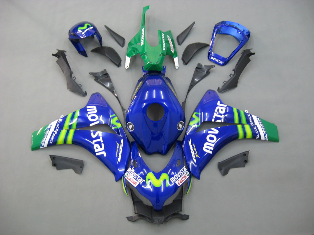 Fairings 2008-2011 Honda CBR1000 RR أزرق أخضر Movistar Generic