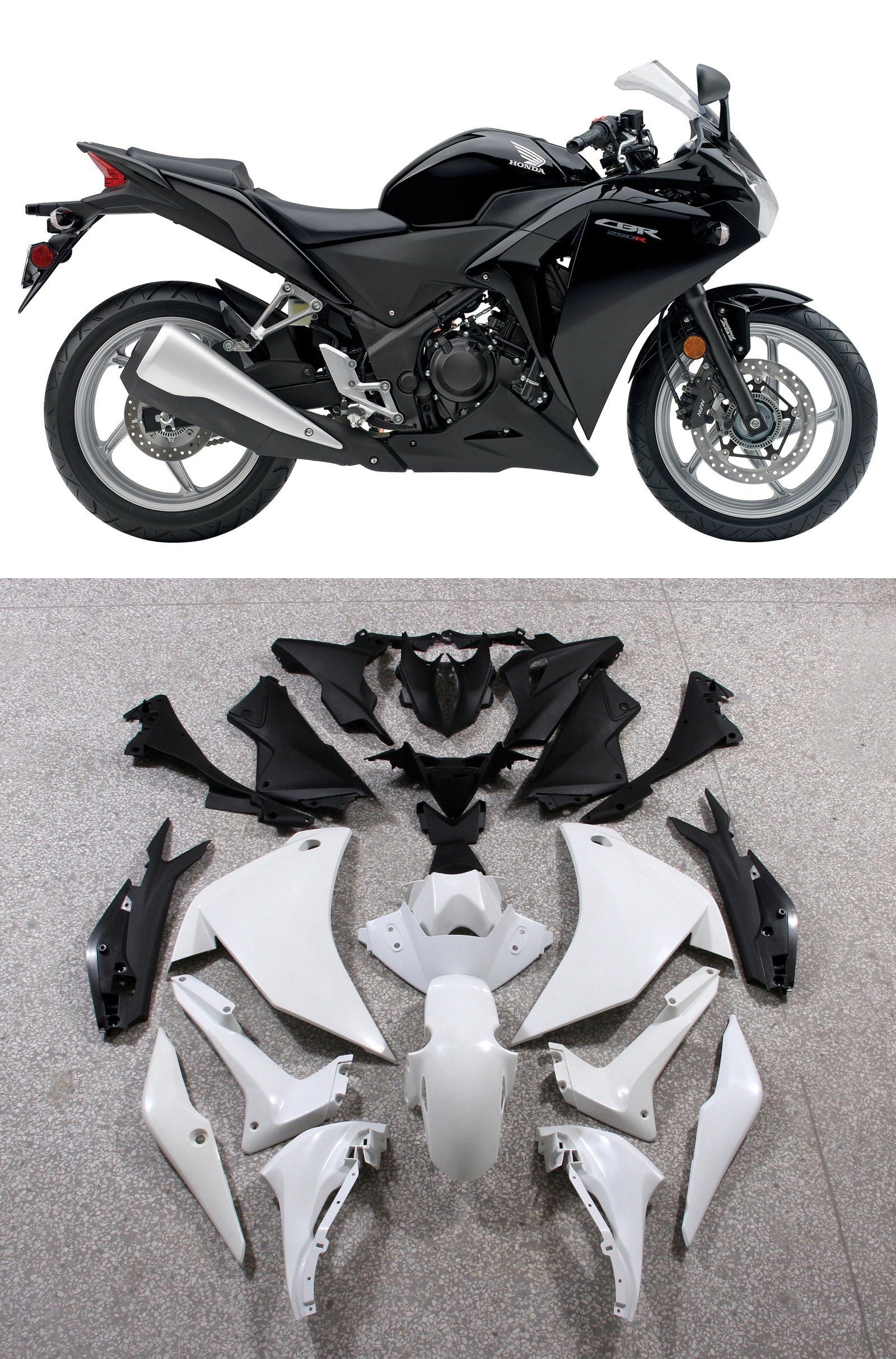 CBR250R (2011-2015) Bodywork Fairing ABS Injection Molded Plastics Set 5 Color Generic