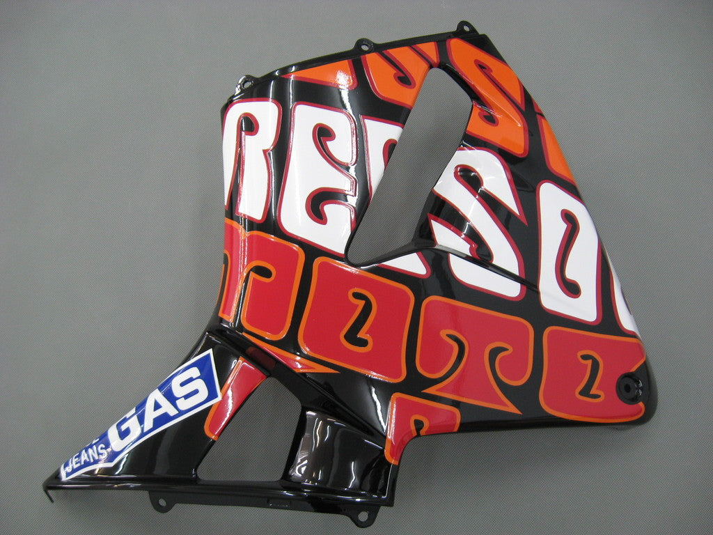 Fairings 2003-2004 Honda CBR 600 RR أصفر أسود فالنتينو روسي ريبسول موتو عام