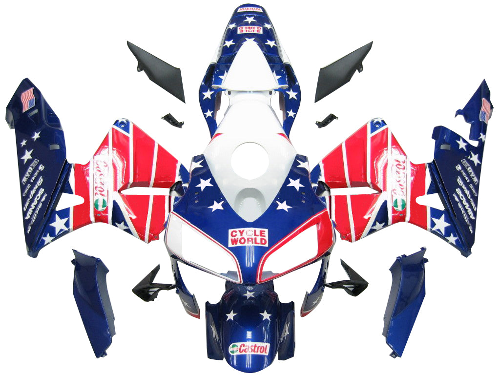 Fairings 2003-2004 Honda CBR 600 RR علم الولايات المتحدة الأمريكية Castrol Generic