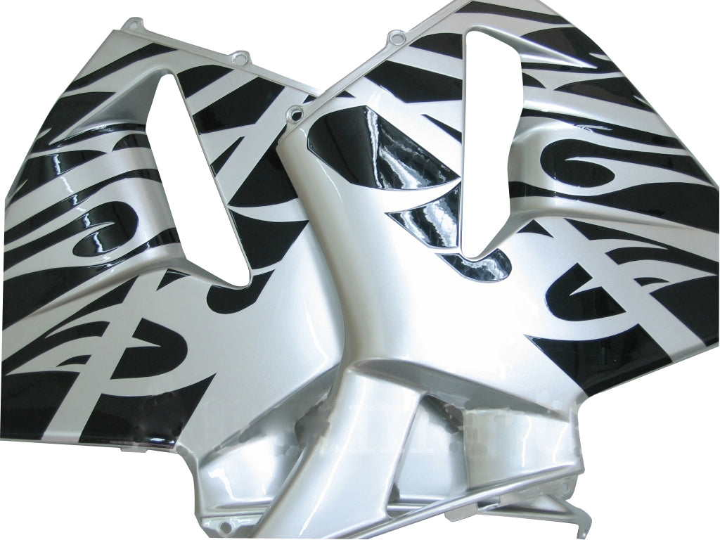 Fairings 2003-2004 Honda CBR 600 RR Silver & Black Flame  Generic