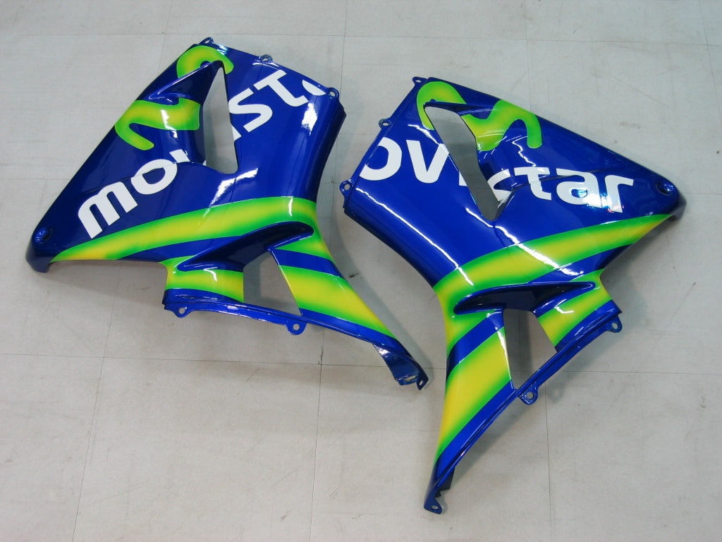 Fairings 2005-2006 Honda CBR 600 RR أزرق وأخضر Movistar Generic