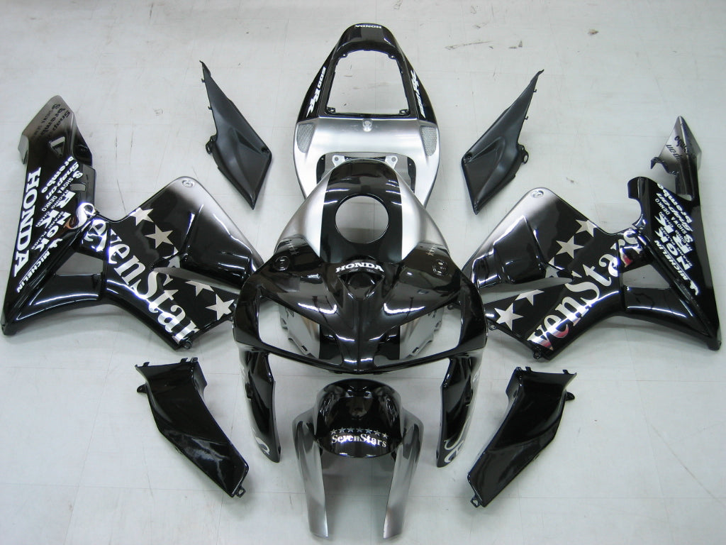 Fairings 2005-2006 Honda CBR 600 RR أسود وفضي SevenStars Generic