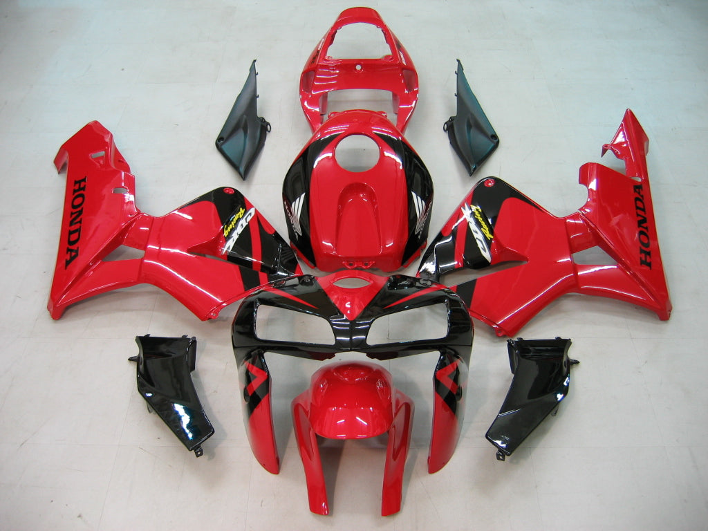 Fairings 2005-2006 Honda CBR 600 RR أحمر وأسود CBR Honda Generic