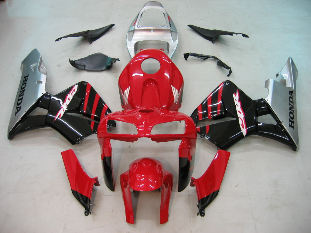 Fairings 2005-2006 Honda CBR 600 RR أحمر أسود فضي CBR Generic