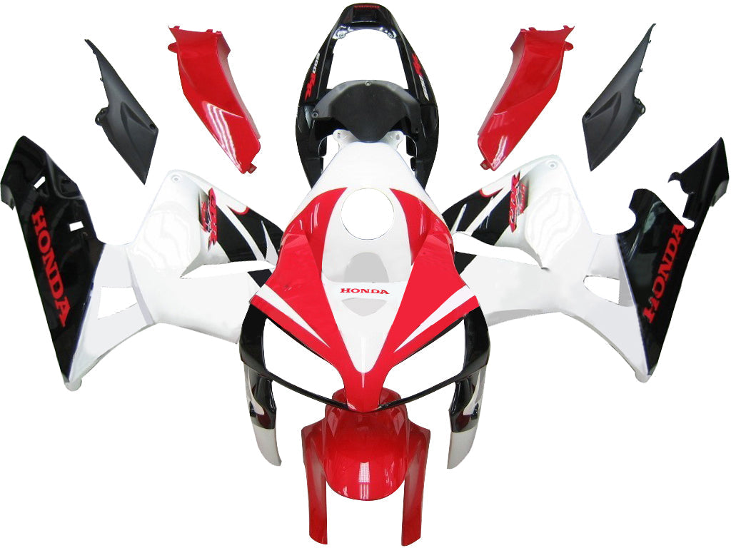 Fairings 2005-2006 Honda CBR 600 RR أحمر أبيض أسود CBR Generic