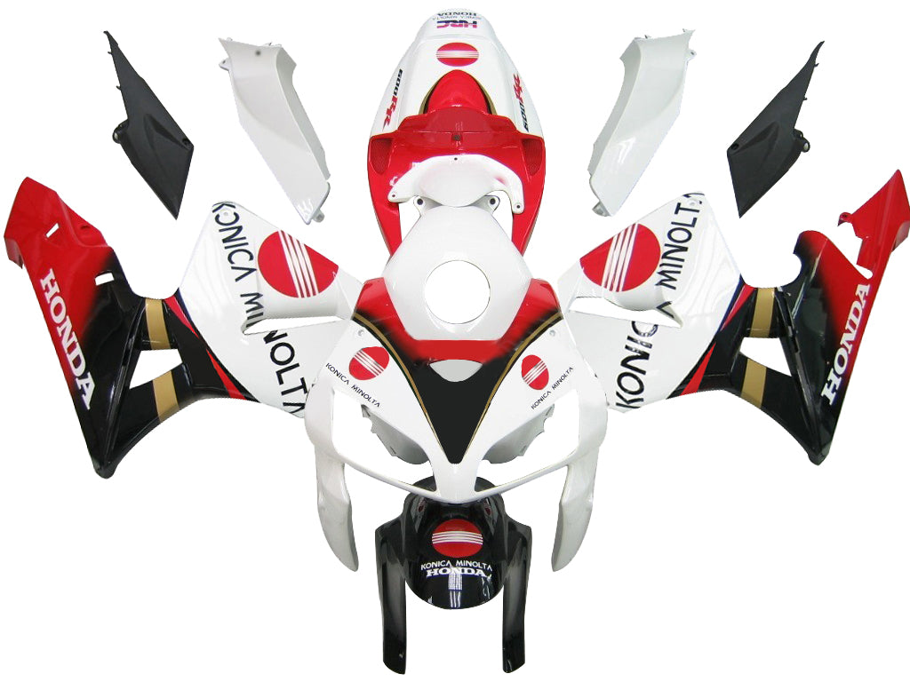 Fairings 2005-2006 Honda CBR 600 RR أحمر أبيض أسود كونيكا عام