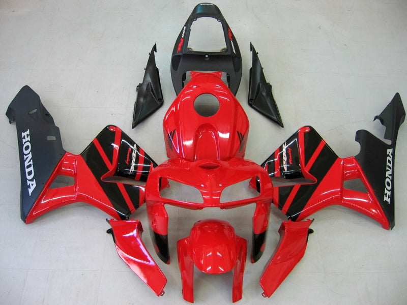 CBR600RR 2005-2006 Carenado de carrocería Juego de plásticos moldeados por inyección de ABS rojo Genérico