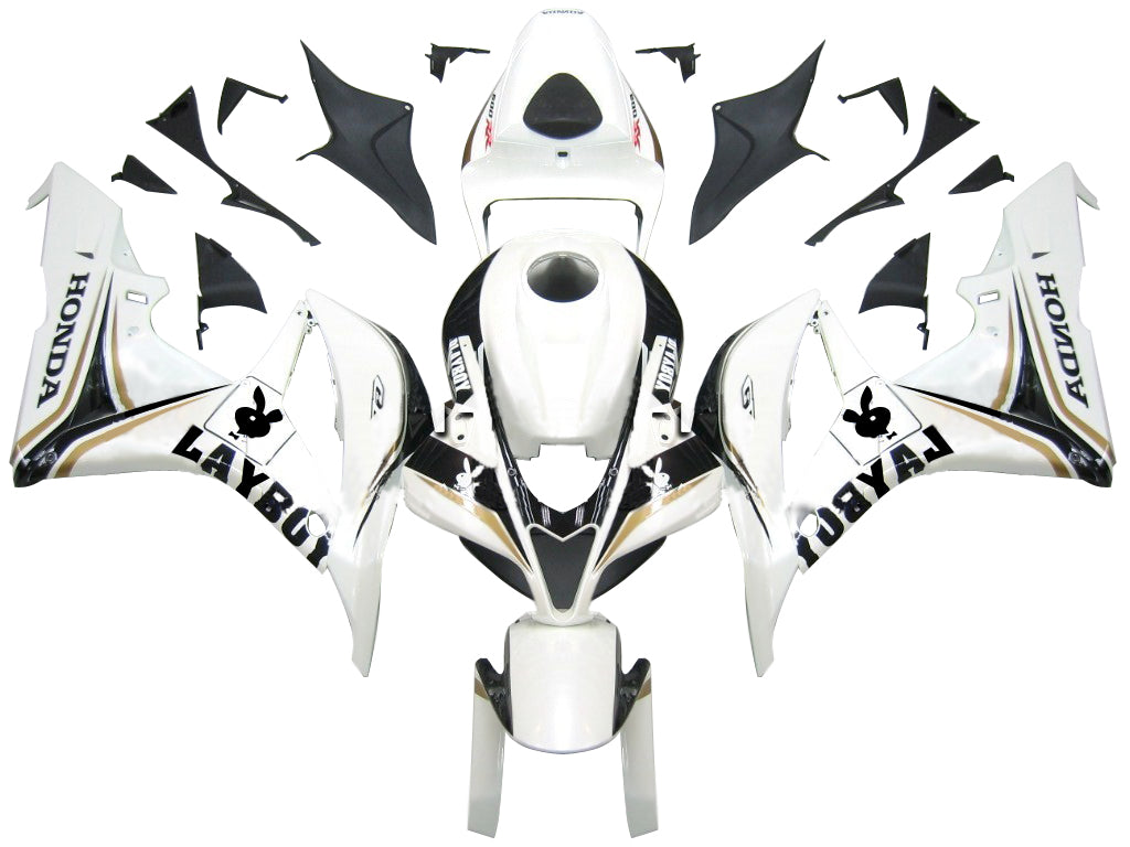 Carenados 2007-2008 Honda CBR 600 RR blanco y negro Playboy genérico