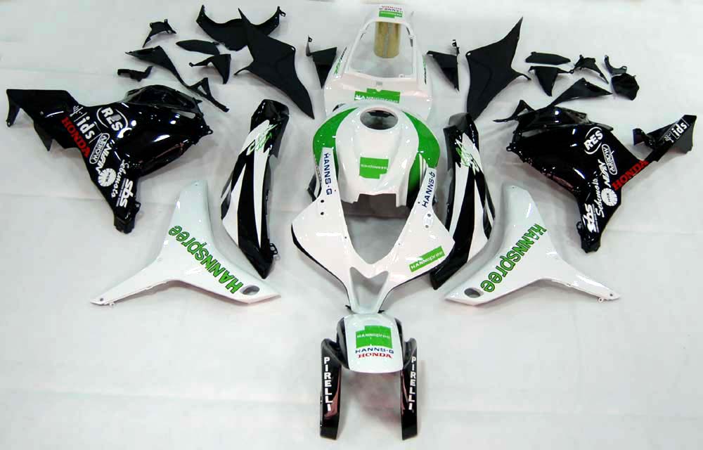 Carenados 2009-2012 Honda CBR 600 RR blanco y negro Hannspree genérico