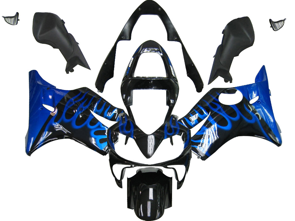 Fairings 2001-2003 Honda CBR 600 F4i Black & Blue Flame  Generic