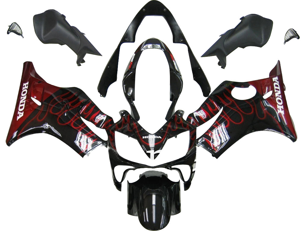 Fairings 2004-2007 Honda CBR 600 F4i Black & Red Flame  Generic