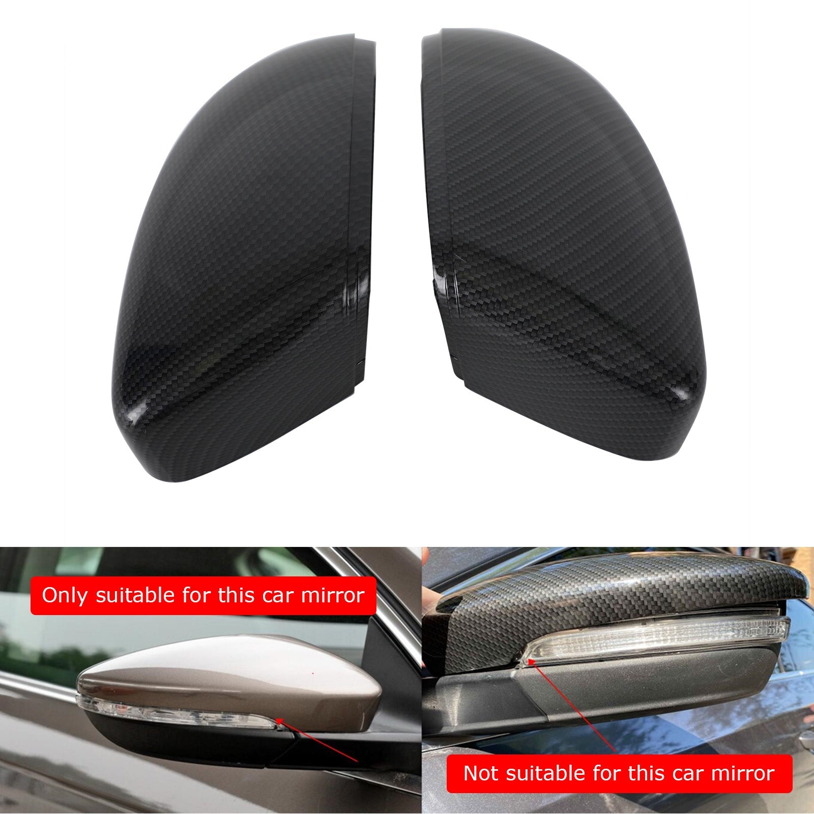 Rear View Wing Mirror Covers Caps For VW Beetle CC Eos Passat Jetta Scirocco Generic