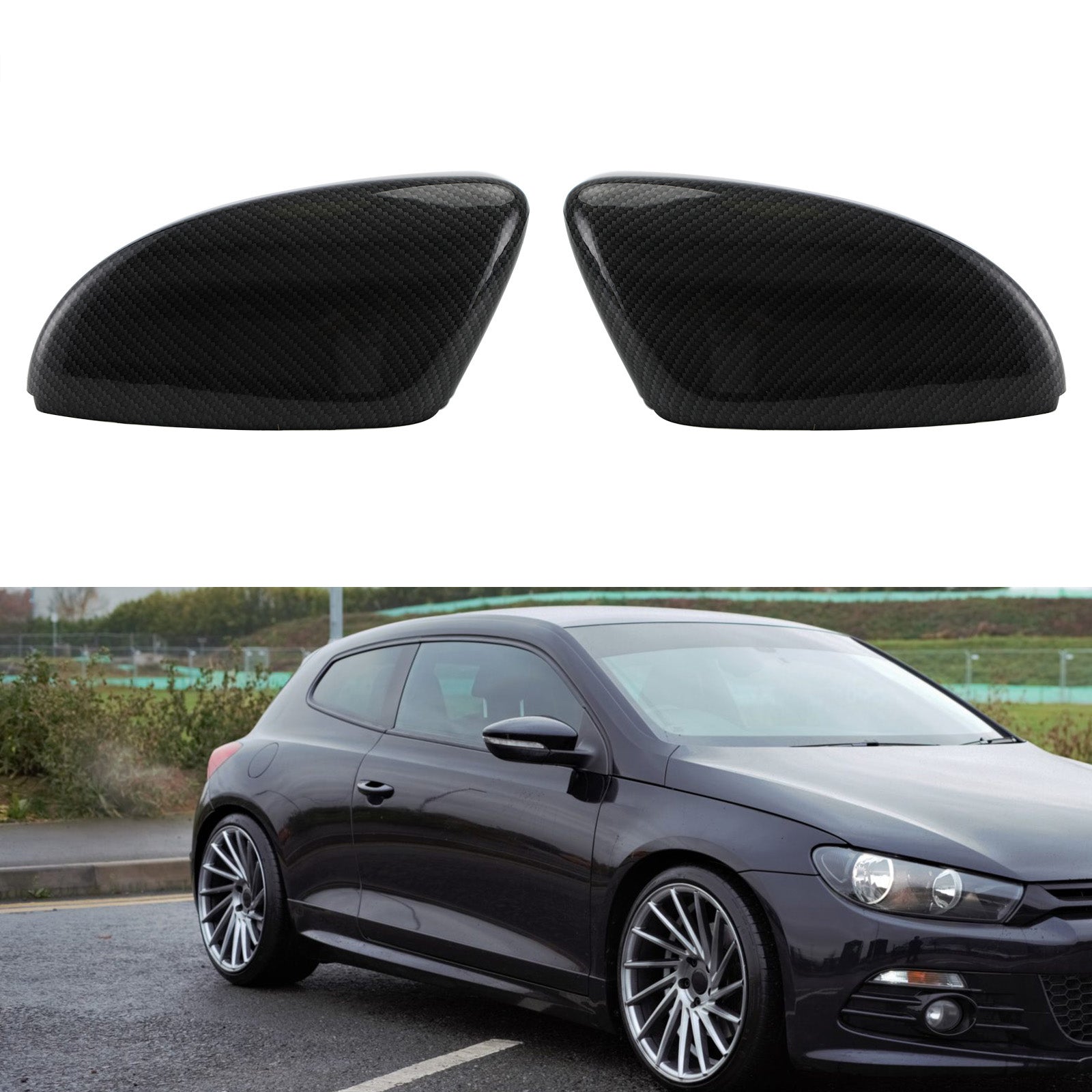 Rear View Wing Mirror Covers Caps For VW Beetle CC Eos Passat Jetta Scirocco Generic