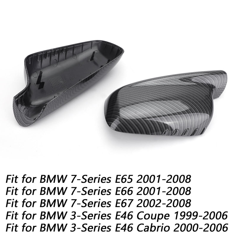1 par de tapas de espejo para BMW E46 E65 E66 745i 750i 51167074236 + 51167074235 genérico