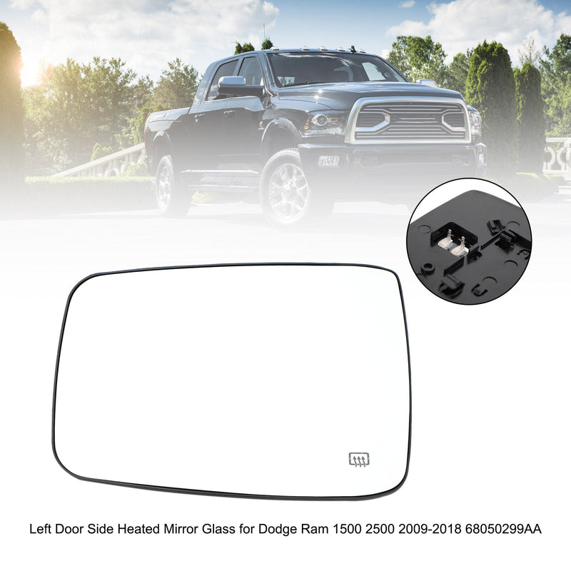 Vidrio de espejo con calefacción para puerta lateral izquierda y derecha para Dodge Ram 1500 2500 2009-2018 genérico