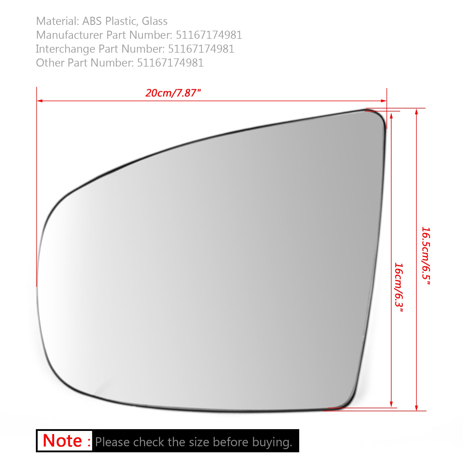 Pair Heated Wing Side Mirror White Glass For BMW X5 X6 E70 E71 E72 2008-2014 Generic