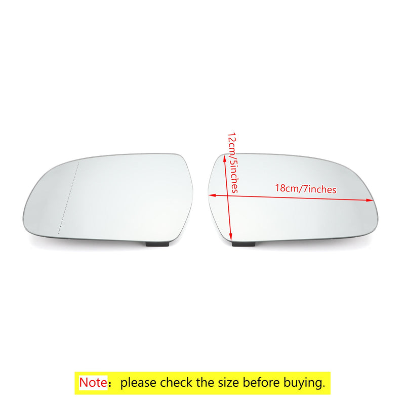 Door Mirror White Glass Heated Pair 8K0857535/6F Fit For Audi A4 B9 13-16 Generic