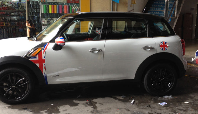 Union Jack UK Flag Checkered Pattern Vinyl Sticker For Mini Cooper Gas Cap Cover Generic