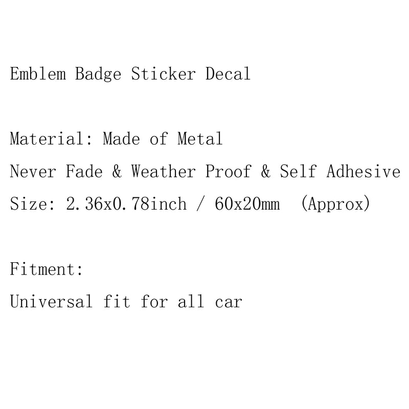 Chrome 3.7 Fender Side Boot Emblem Badge Calcomanía para infiniti Q50 QX70 2014+ Genérico