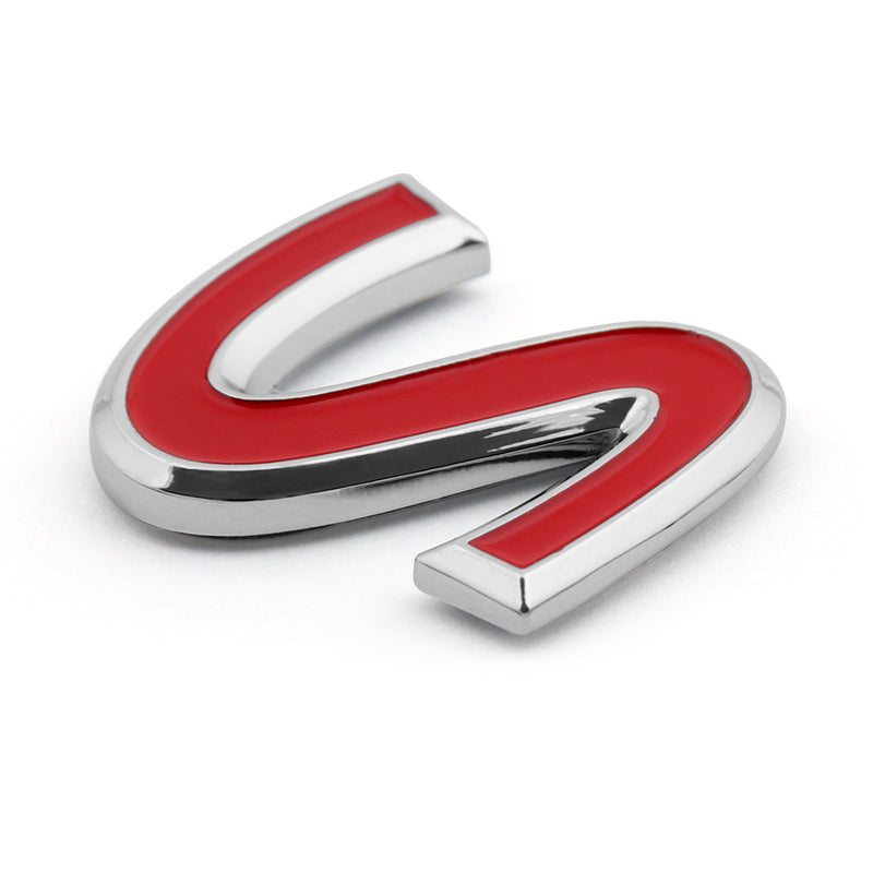 Embellecedor cromado rojo S letra trasera maletero portón trasero emblema insignia calcomanía para infiniti Q50 genérico