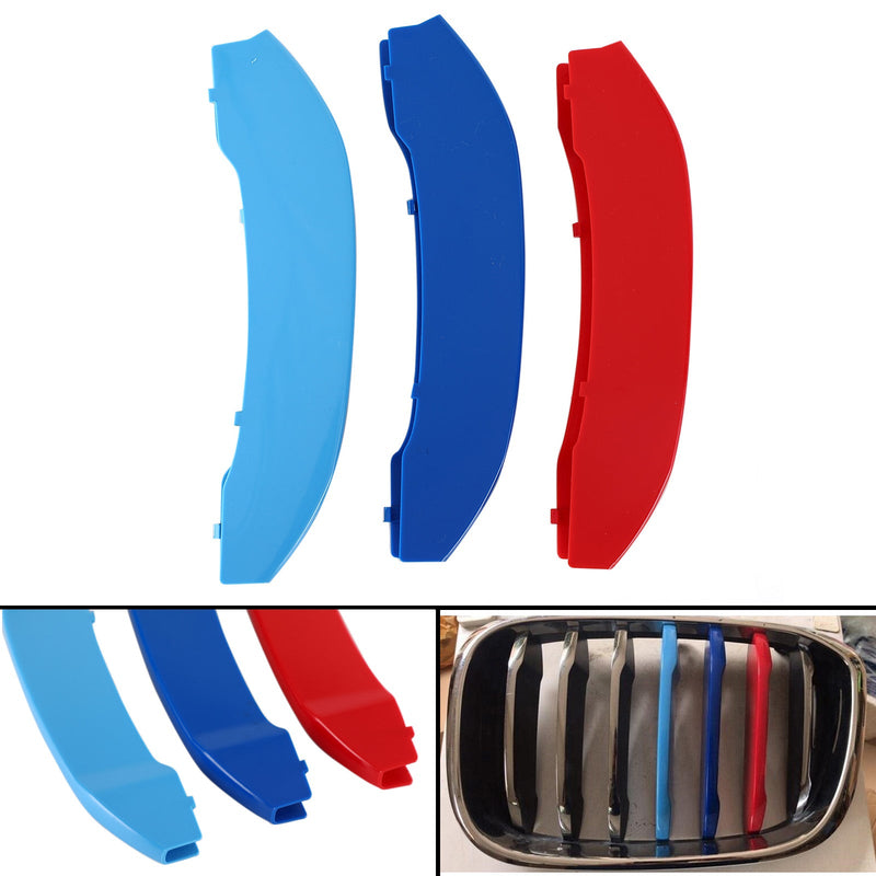 Embellecedor de tiras de cubierta de parrilla delantera tricolor para BMW X3 G01 2018 genérico