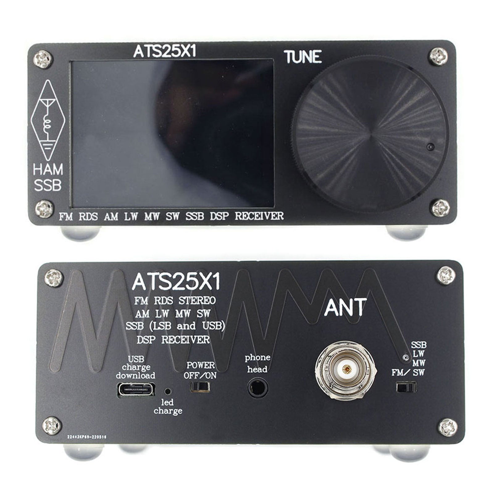 الأصلي ATS-25X1 استقبال راديو DSP جميع الموجات FM LW MW SW مع شاشة تعمل باللمس 2.4 بوصة