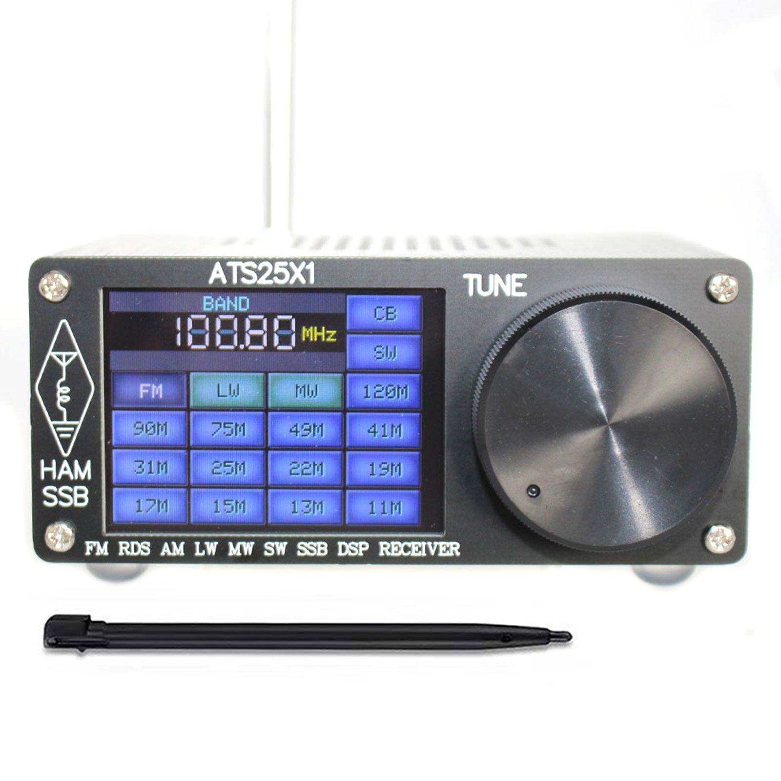 Receptor de radio DSP original ATS-25X1 para todas las bandas FM LW MW SW con pantalla táctil de 2,4"