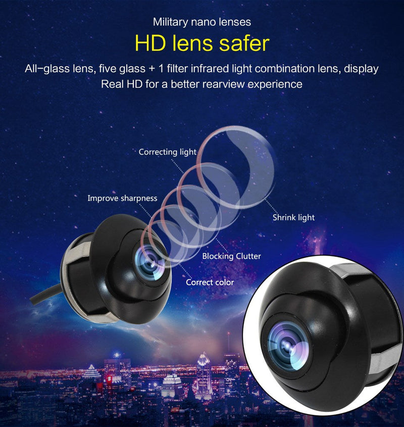 Universal 360 grados HD copia de seguridad inversa CDD impermeable coche vista trasera cámara visión nocturna